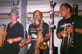 Brass line up,Mark Berney, Cedric Brooks, Will Clark